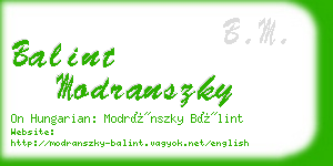 balint modranszky business card